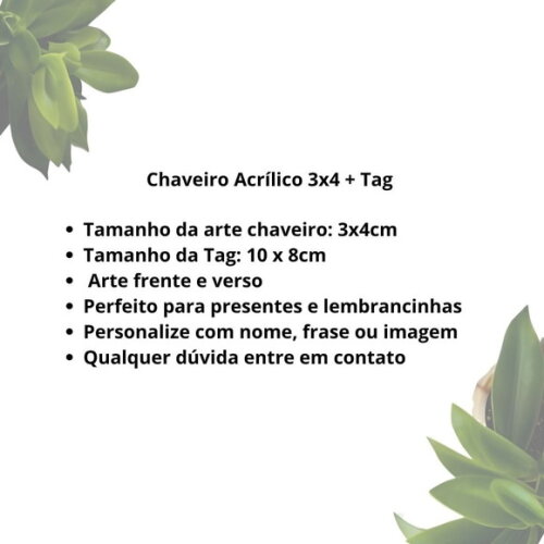 Chaveiro com Tag Personalizado - Lembrancinha Orixá Obaluaê