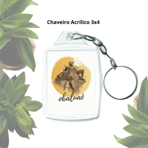 Chaveiro com Tag Personalizado - Lembrancinha Orixá Obaluaê