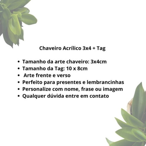 Chaveiro com Tag Personalizado - Lembrancinha Orixá Obaluaê