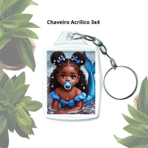 Chaveiro para Lembrancinha Personalizado - Erê Sereia