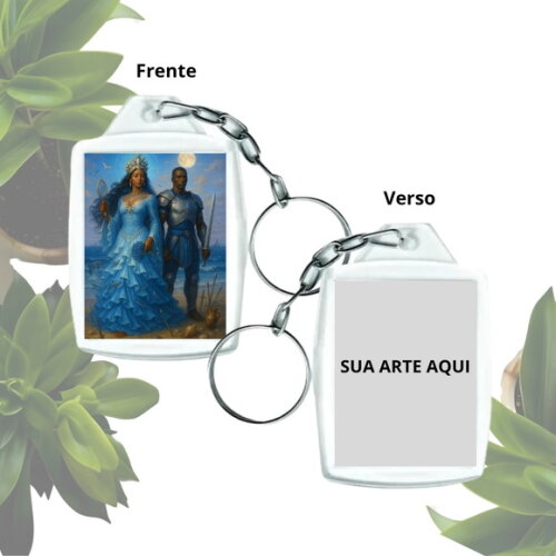 Chaveiro Personalizado 3x4 Acrílico - Iemanjá e Ogum