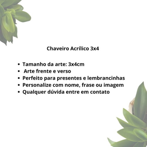 Chaveiro Personalizado 3x4 Acrílico - Orixá Exú
