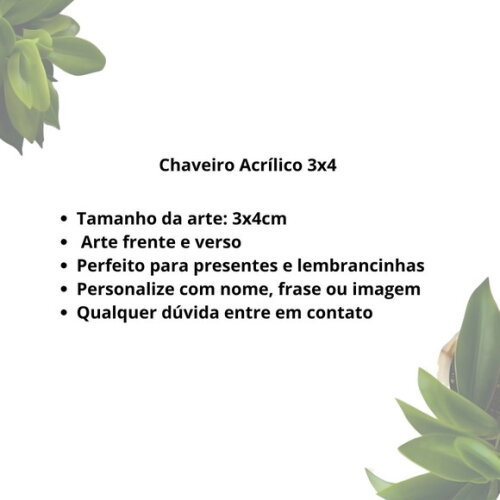 Chaveiro Personalizado 3x4 Acrílico - Orixá Iansã