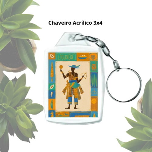 Chaveiro Personalizado 3x4 Acrílico - Orixá Logun Edé