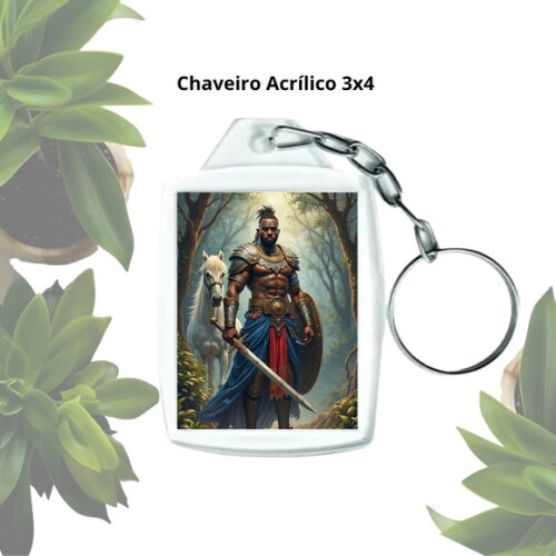 Chaveiro Personalizado 3x4 Acrílico - Orixá Ogum