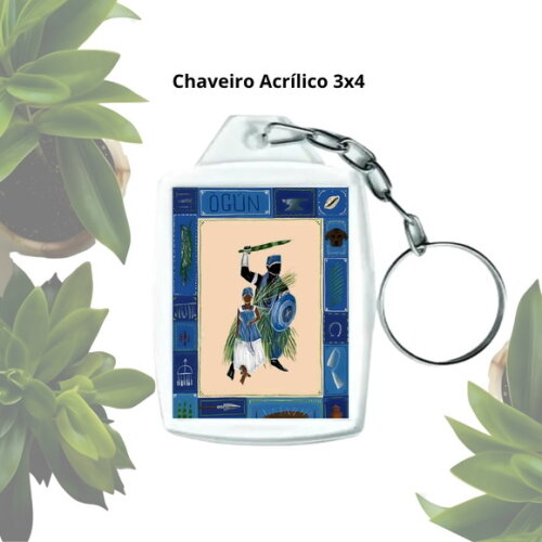 Chaveiro Personalizado 3x4 Acrílico - Orixá Ogum