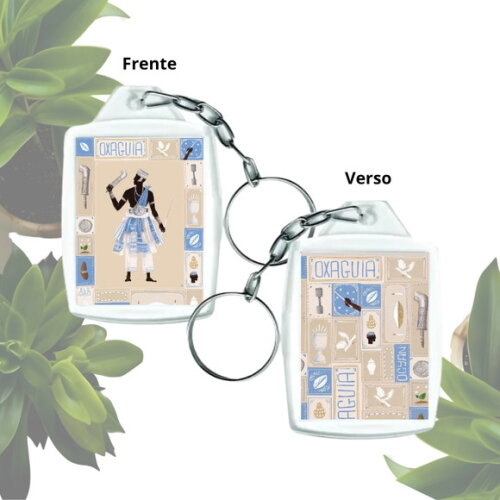 Chaveiro Personalizado 3x4 Acrílico - Orixá Oxaguiã