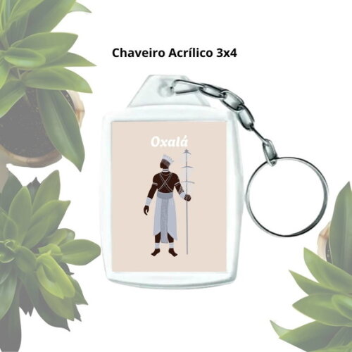Chaveiro Personalizado 3x4 Acrílico - Orixá Oxalá