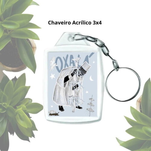 Chaveiro Personalizado 3x4 Acrílico - Orixá Oxalá