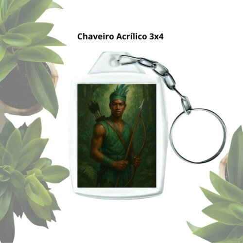 Chaveiro Personalizado 3x4 Acrílico - Orixá Oxóssi