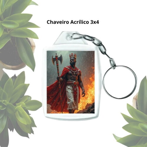 Chaveiro Personalizado 3x4 Acrílico - Orixá Xangô