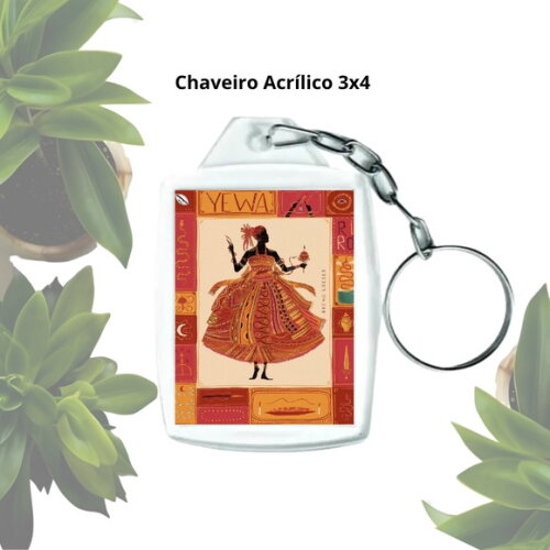 Chaveiro Personalizado 3x4 Acrílico - Orixá Yewa