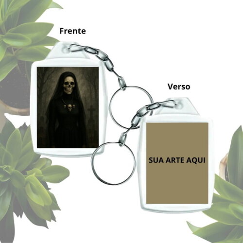 Chaveiro Personalizado 3x4 Acrílico - Pomba Gira Caveira