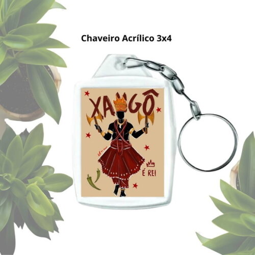 Chaveiro Personalizado Acrílico 3x4 - Orixá Xangô