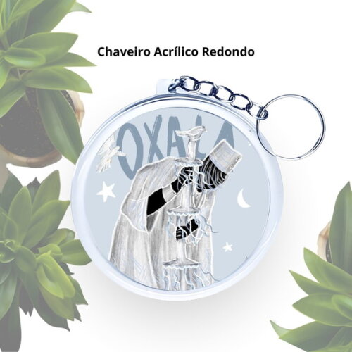 Chaveiro Personalizado Redondo de Acrílico - Orixá Oxalá