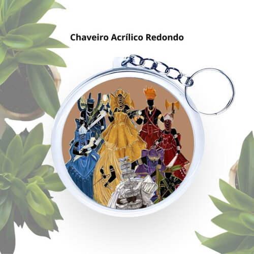 Chaveiro Personalizado Redondo de Acrílico - Orixás