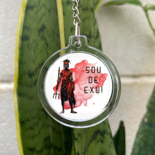 Chaveiro Redondo Orixá Exú - Lembrancinha Personalizada