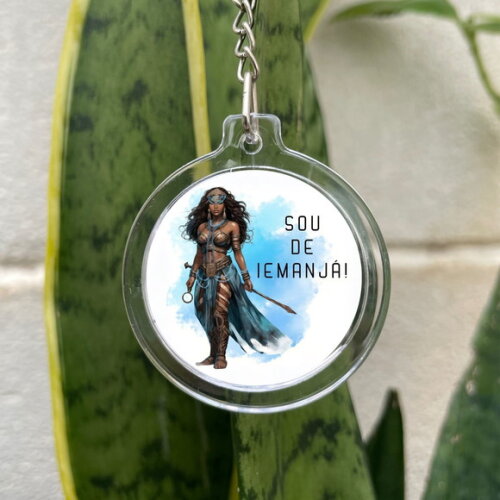 Chaveiro Redondo Orixá Iemanjá - Lembrancinha Personalizada