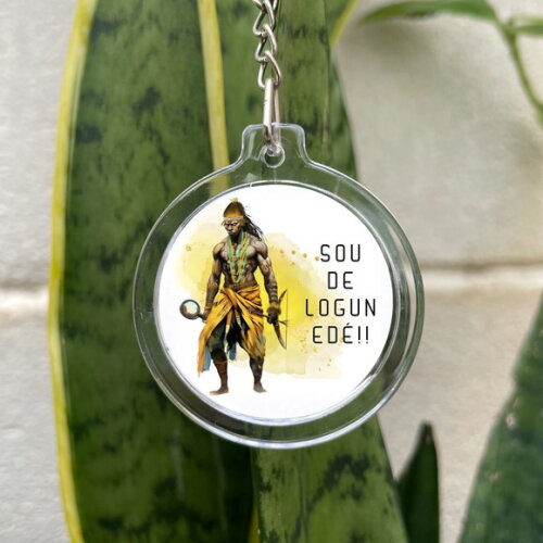 Chaveiro Redondo Orixá Logun Edé Lembrancinha Personalizada