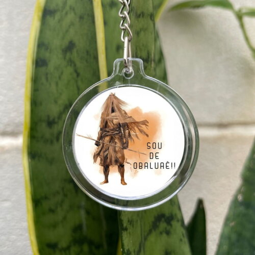 Chaveiro Redondo Orixá Obaluaê - Lembrancinha Personalizada