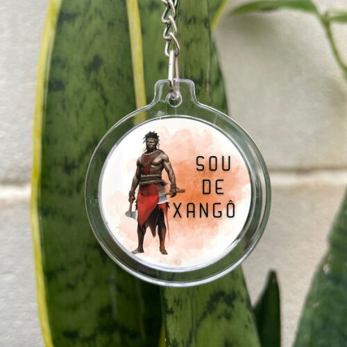 Chaveiro Redondo Orixá Xangô - Lembrancinha Personalizada