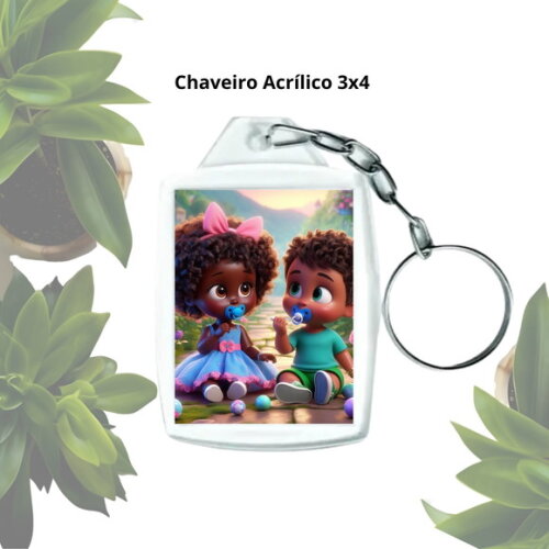 Lembrancinha Chaveiro Personalizado com Foto - Casal de Erê