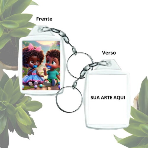 Lembrancinha Chaveiro Personalizado com Foto - Casal de Erê