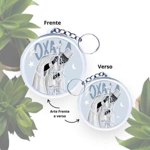 Lembrancinha Chaveiro Personalizado Redondo - Orixá Oxalá