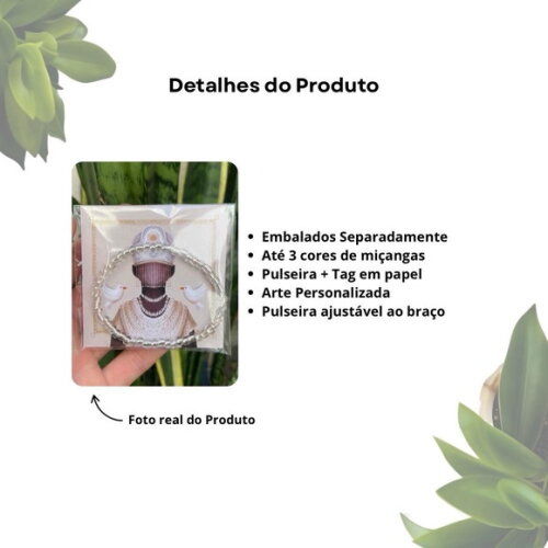 Lembrancinha Ogum Pulseira de Miçangas com Card
