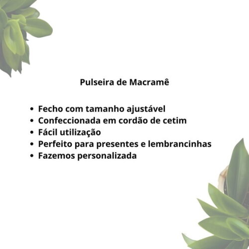Pulseira de Macramê - Pomba Gira