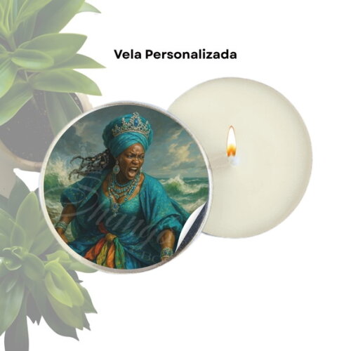 Vela Aromática Personalizada | Vela na Latinha - Iemanjá
