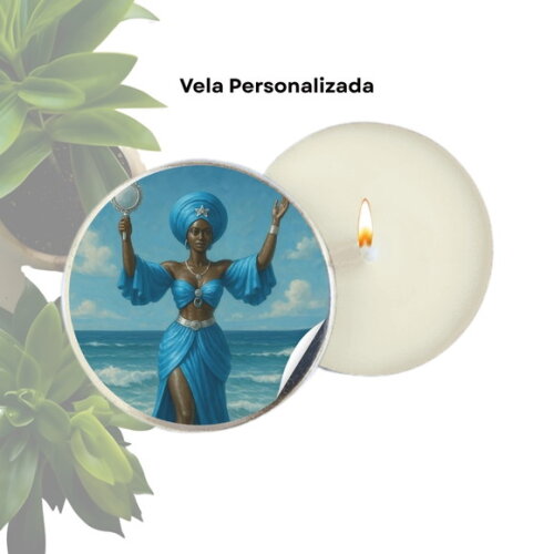 Vela Aromática Personalizada | Vela na Latinha - Iemanjá