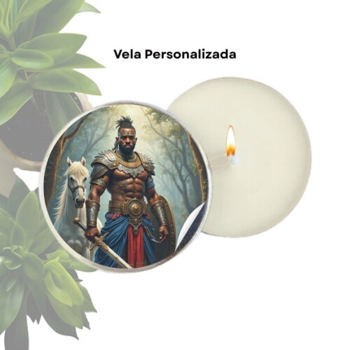 Vela Aromática Personalizada | Vela na Latinha - Orixá Ogum