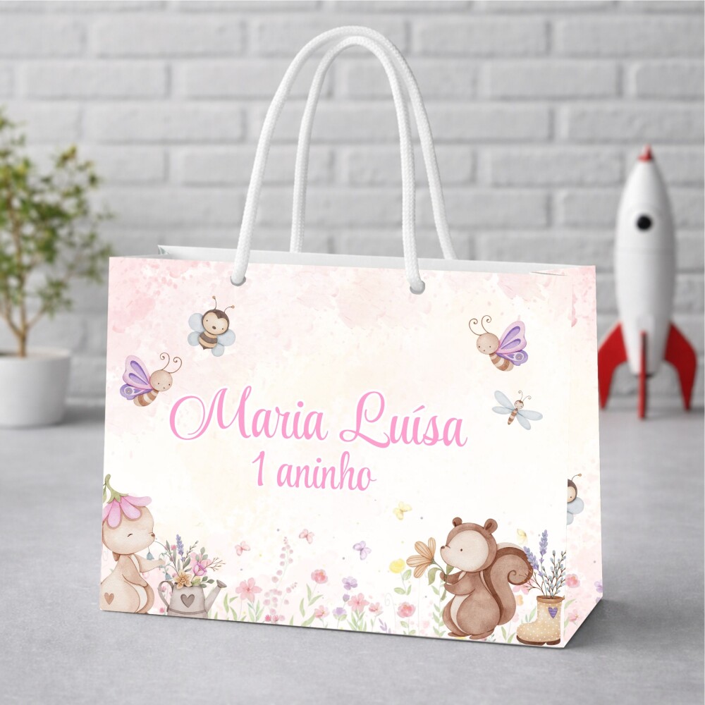 Sacolinha com nome e idade - 14x6,2x20 - PEGUE E MONTE - LEIA A D
