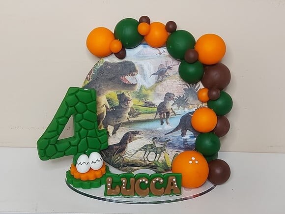 Topo de Bolo Cenario Dinossauro