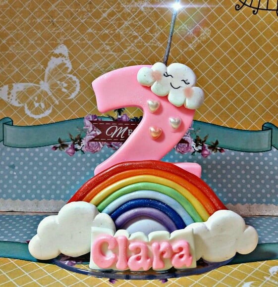 Vela Personalizada Arco Íris