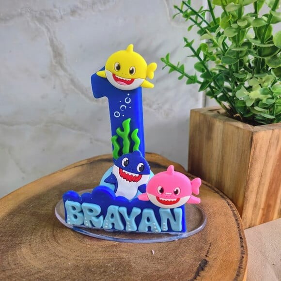 Vela Personalizada Baby Shark