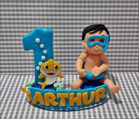 Vela Personalizada Baby Shark