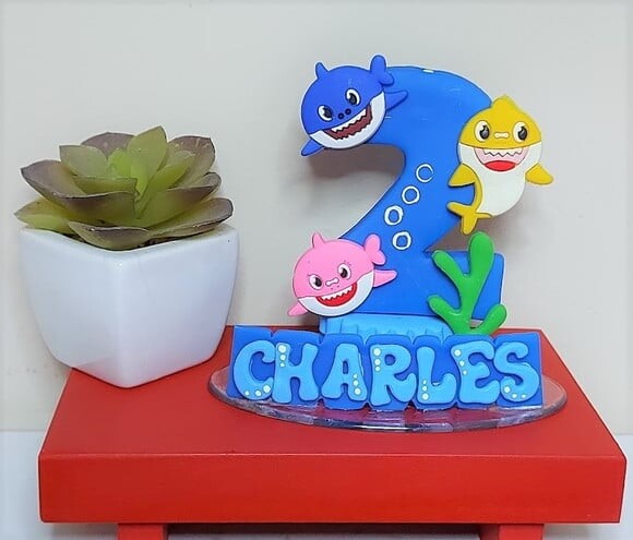 Vela Personalizada Baby Shark