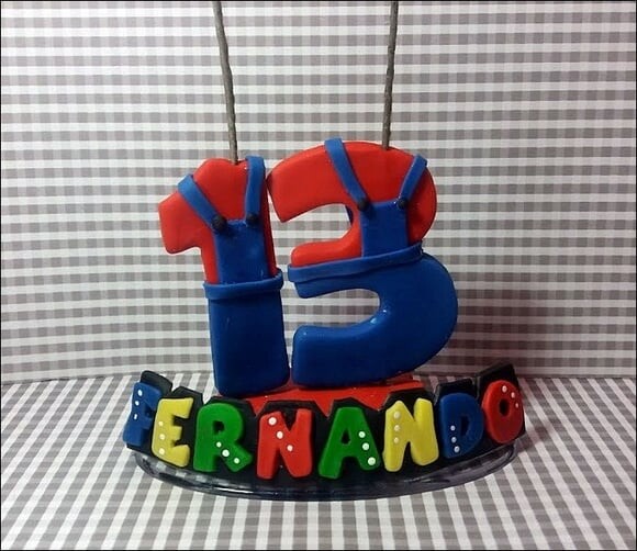 Vela Personalizada Mario Bros