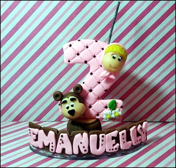 Vela Personalizada Menina e o Urso
