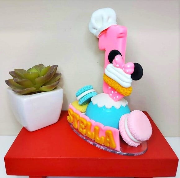 Vela Personalizada Minnei Confeitaria