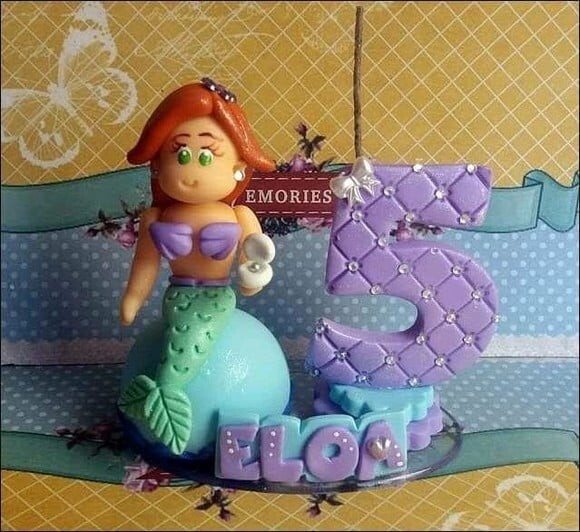 Vela Personalizada Pequena Sereia