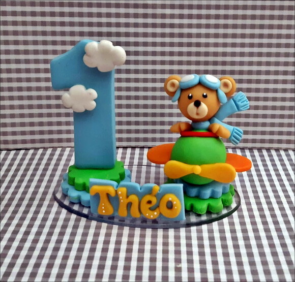 Vela Personalizada Ursinho Aviador