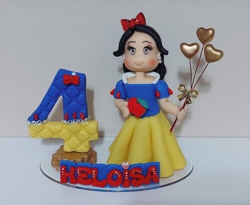 Topo de Bolo Branca de Neve