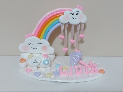 Topo de Bolo Chuva de Amor