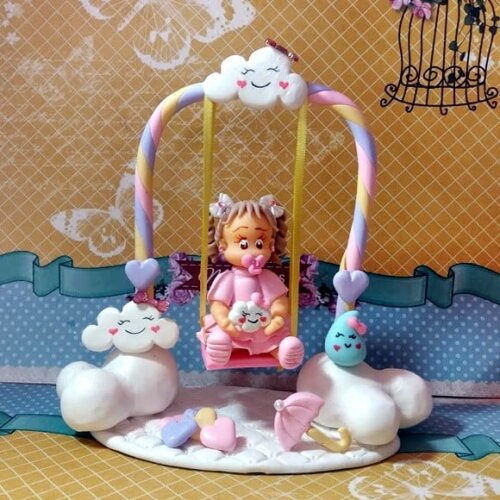 Topo de Bolo Chuva de Amor