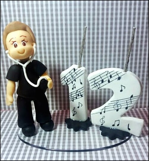 Topo de Bolo Personalizado Musical