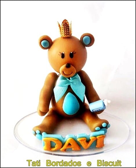 Topo de bolo Urso Rei
