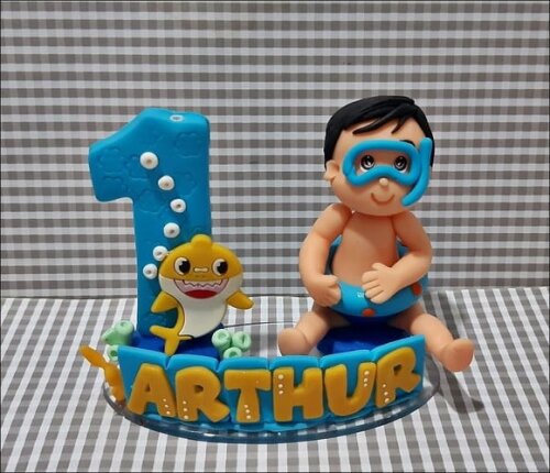 Vela Personalizada Baby Shark
